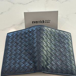 BOTTEGA VENETA Intrecciato Flap Wallet - Dark Navy - Mens/Unisex